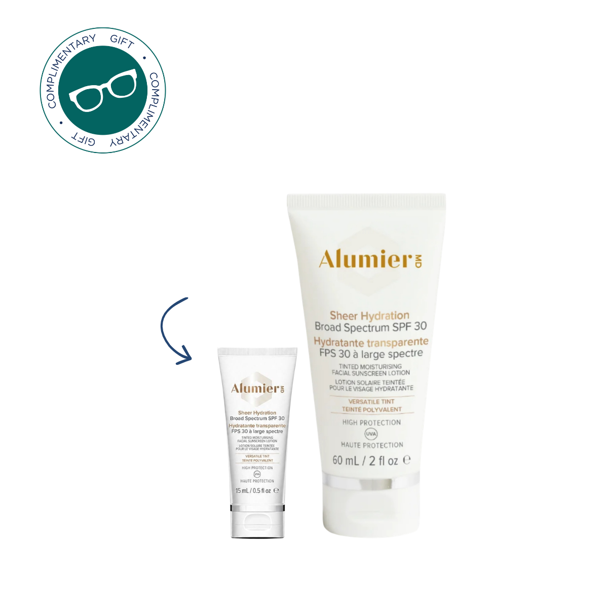 AlumierMD Sheer Hydration Broad Spectrum SPF30 Versatile Tint Full Size +FREE 15ml Travel Set