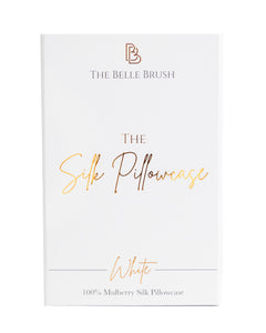 The Belle Brush Silk Pillowcase - White