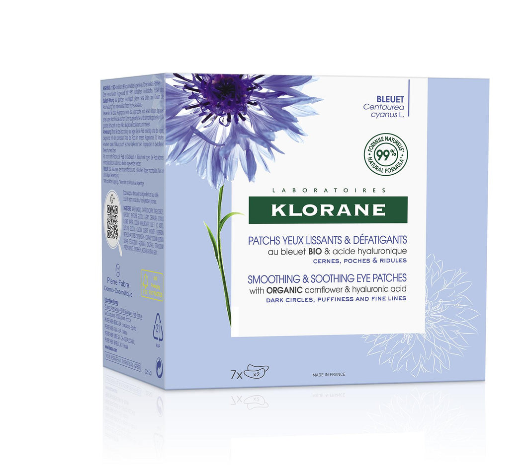 Klorane smoothing and soothing eye patches (7 pack) with ORGANIC Cornflower