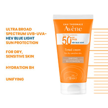 Load image into Gallery viewer, Avène Very High Protection Tinted Sun Cream SPF50+ for Dry Sensitive Skin 50ml
