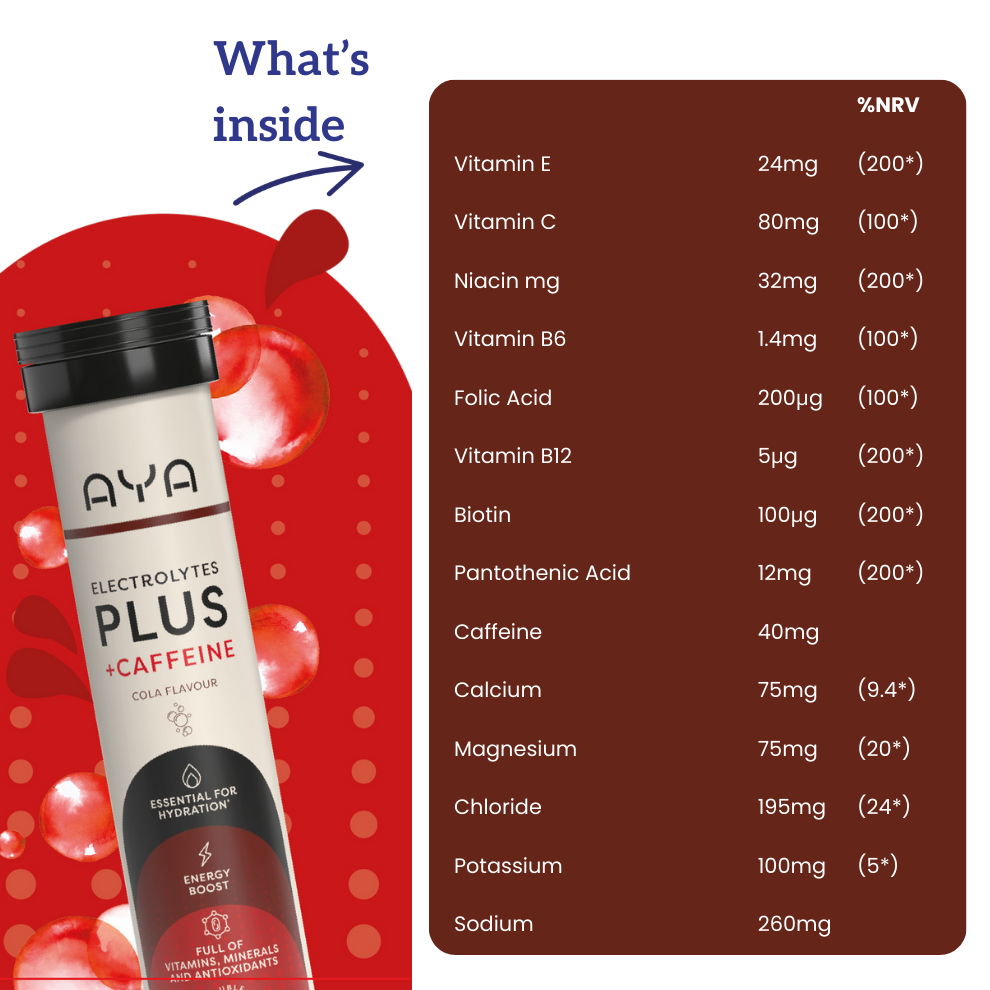 AYA Electrolytes Plus Cola with Caffeine