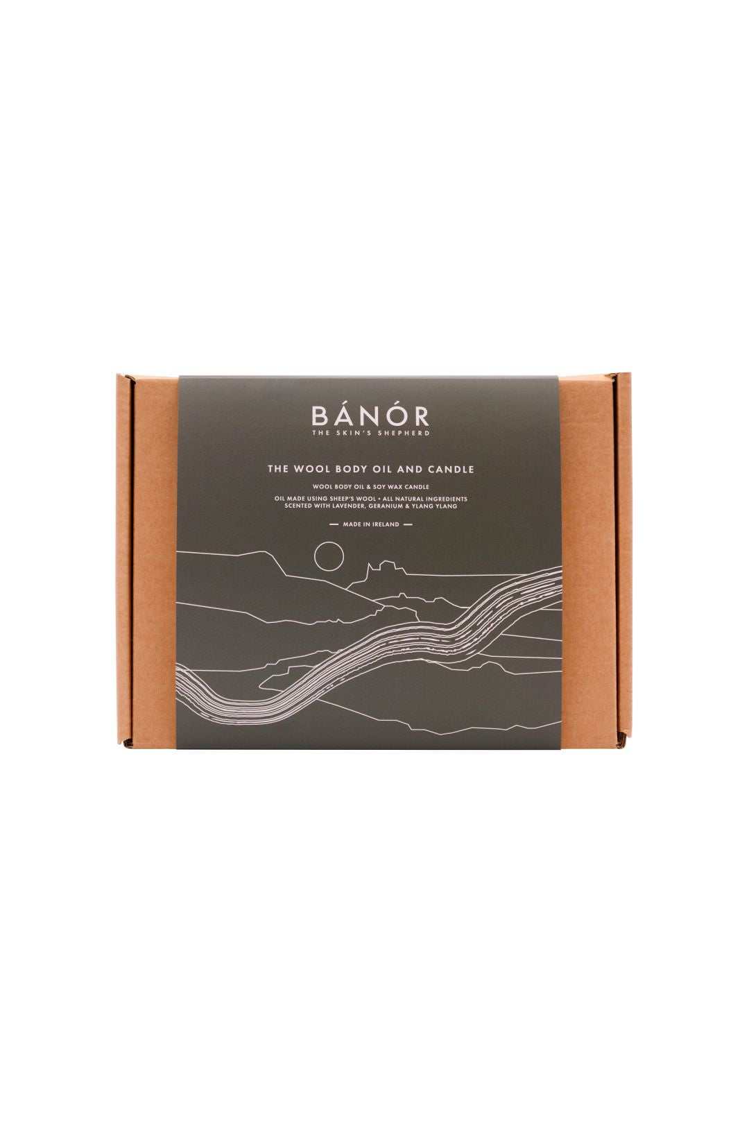 Bánór Wool Body Oil with Candle Gift Set