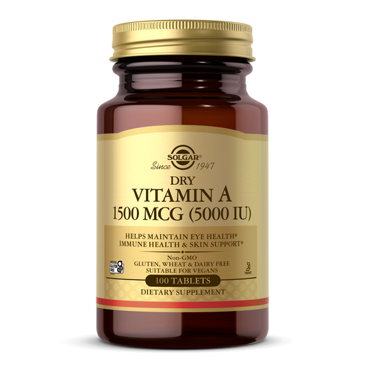 Solgar Dry Vitamin A Supplement 5000IU (100 Tablets) 12536418